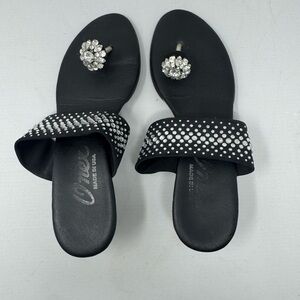 Elegant Black Women's Sandals with Rhinestone Accents